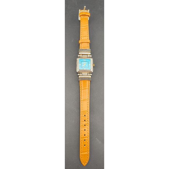 Ecclissi Sterling Silver Watch Turquoise Dial Square Case New Battery & Strap main image 9